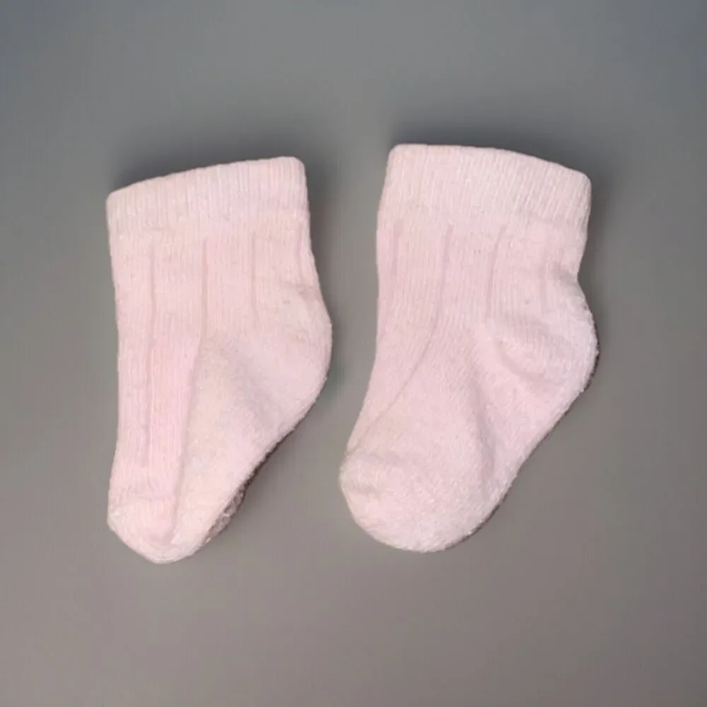 Lot Of Four Baby Girl Bibs And Three Pair Of Little Socks Mixed Brands